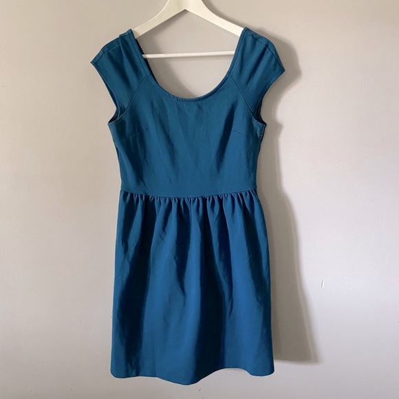 Blue Mid Length V-Back Dress 👗 - Picture 1 of 4